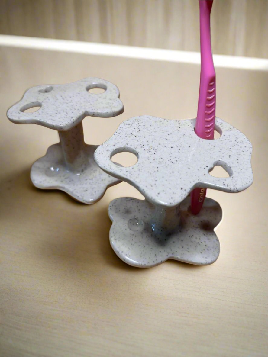 Aurora - Soporte Artesanal de Cerámica para Cepillos de Dientes