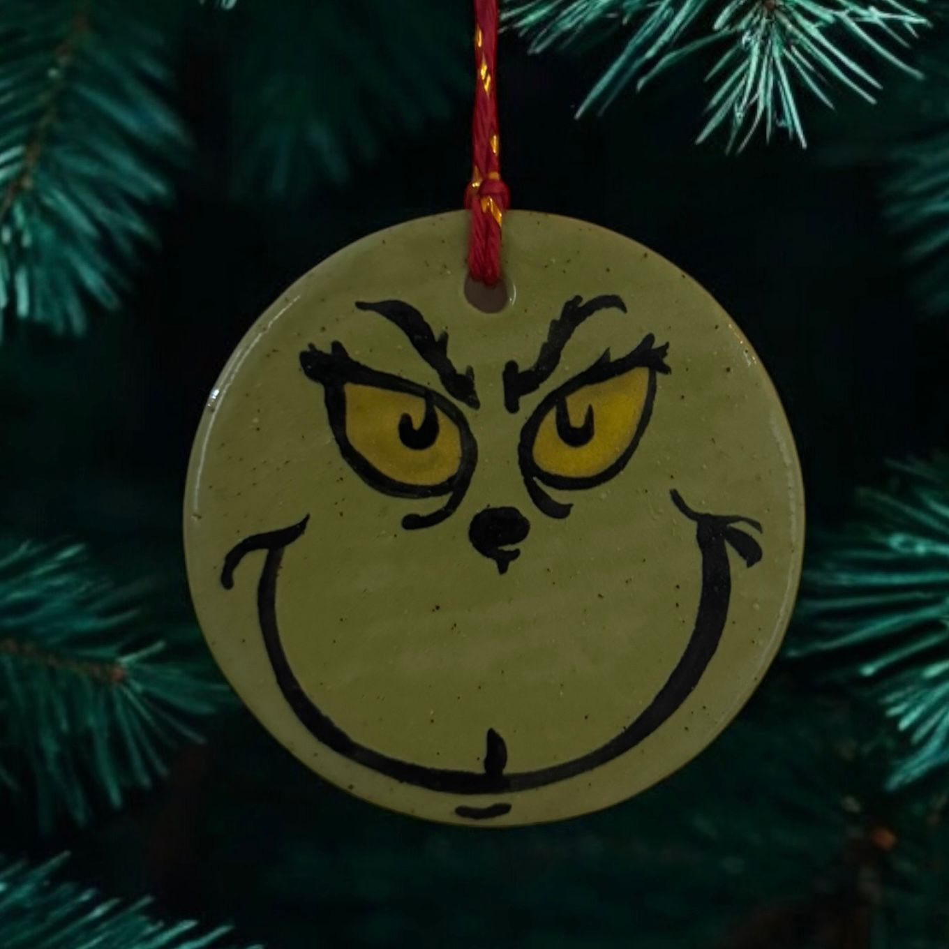 Colgante Navideño Artesanal - Grinch