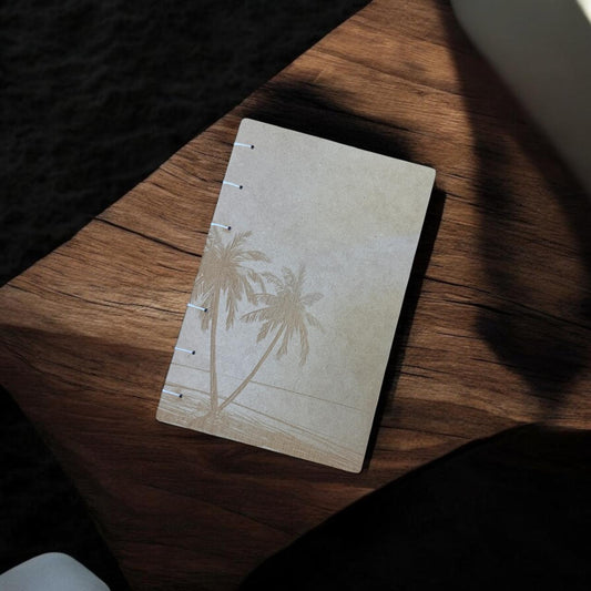 Libreta Artesanal Palmera - Diseño Tropical en Relieve